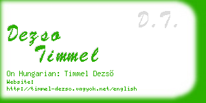 dezso timmel business card